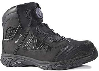 Rock Fall Ohm Black Electrical Hazard Steel Toe Cap Black Boot, Water Repellent Safety Boots, SRC Slip Rated Work, Protective Midsole and Non-Metallic UK 9
