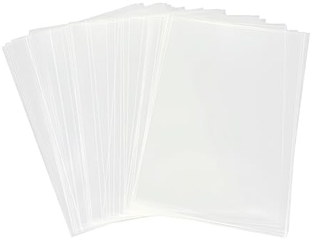 100Pcs 11in x 14in Clear Flat Cello Cellophane Treat Bags Gift Basket Supplies Good for Bakery Bread Cookies Candies Dessert Packing Bags