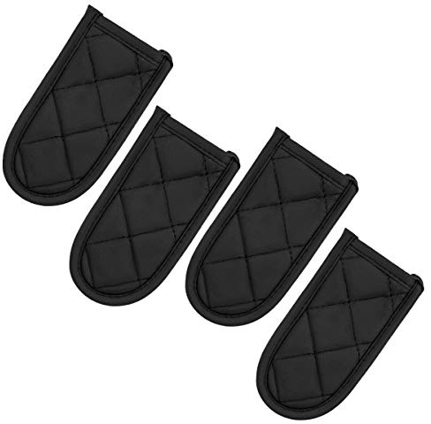 Evoio Hot Handle Covers, Cast Iron Skillet Handle Covers, Pot Pan Handle Covers, Heat Resistant Pot Pan Skillet Handle Holder Sleeves Mitt for Kitchen, BBQ and Baking Cookware (4-Pack Black)