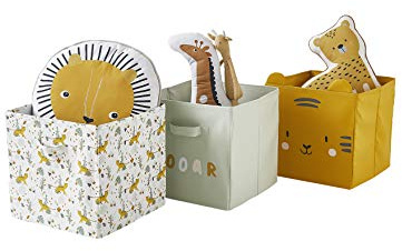VERTBAUDET3er-Set Kinder Aufbewahrungsboxen „Pandafreunde“grün+senfgelb+bedrucktONE SIZE
