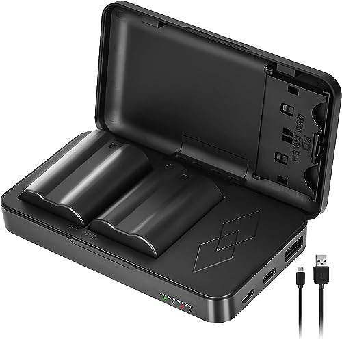 JYJZPB ENEL15 EN-EL15C for Nikon Battery 2280mAh*2 Pack + Dual Charger Case | For Nikon ZR Z8 Z7 Z7ii Z6 Z6ii Z6iii Z5 D7500 D7200 D7100 D7000 D850 D810 D800 D800E D710E D780 D750 D610 D600 D500 Camera