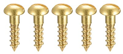 sourcing map 50 Stück Schlitz Rundkopf Holzschrauben M2,5 x 10mm Messing Blechschraube Halbrundkopf Linsenkopfschrauben