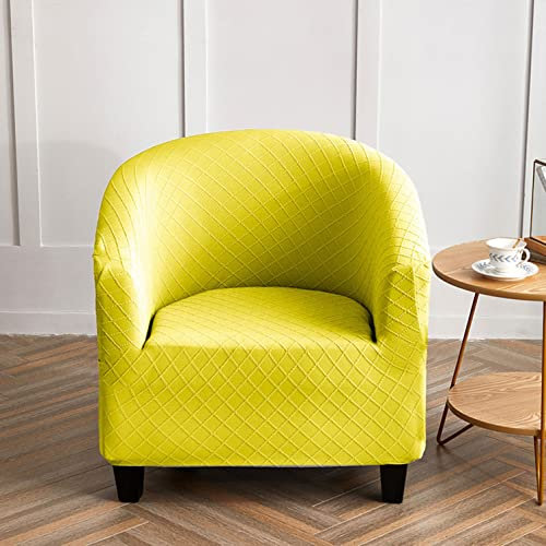 YOPOIY Elastische Club Chair Schonbezug, Jacquard 1 Stück Sesselbezug, Dick rutschfest Sesselhusse Waschbar Bezug für Wannensessel für Wohnzimmer -gelb-Einheitsgröße