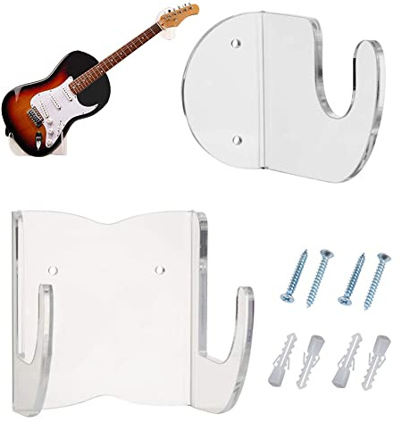 LICHENGTAI Gitarrenhalter für Die Wand Schräg, Gitarrenbügel Haken Mit Befestigungsschrauben, Haken Wand Gitarrenhalter für Akustikgitarre, E-Gitarre, Klassische Gitarre, Bass, Ukulele