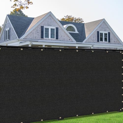 SHADEWIZ 8' x 50' Black Privacy Screen Fence Cover Heavy Duty Fencing Mesh with Zip Tie for Deck, Patio, Backyard, Outdoor Pool, Porch, Railing - We Can Make Custom Sizes