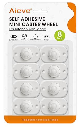 AIEVE Lot de 8 roulettes autocollantes pour appareils de cuisine, roulette electromenager à 360° pour déplacer une cafetière, une cuisinière, une friteuse à air chaud