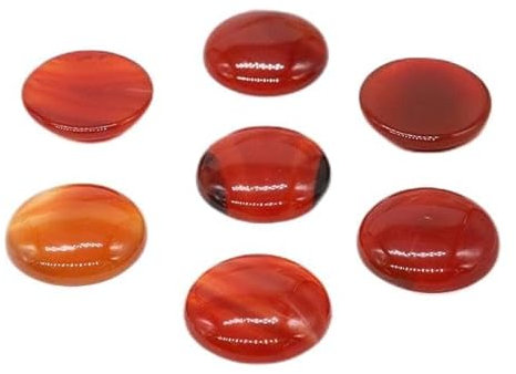 Teile/los 4mm-25mm Runde Cabochon Flache Naturstein Heilkristallperlen Für DIY Ring Ohrring Armband Halskette Herstellung Schmuck-Roter Achat-20mm