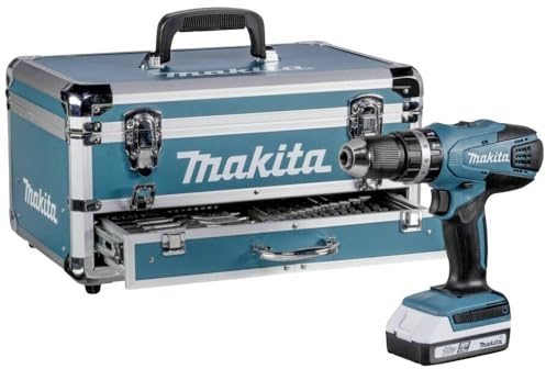 Makita HP488D009 2-Gang-Akku-Schlagbohrschrauber inkl. 2. Akku, inkl. Ladegerät, inkl. Koffer, mit Zubehör