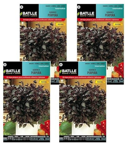 Pack 4 Semillas de albahaca púrpura de Semillas Batlle PACK (4)