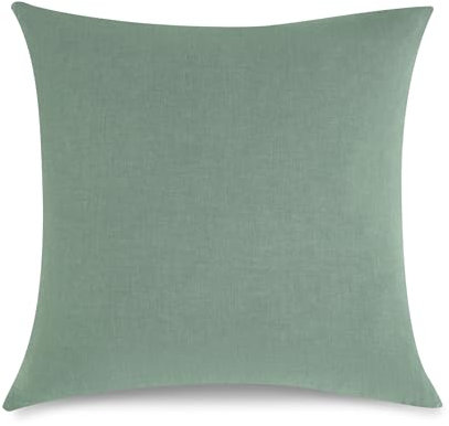 TOCOMOA Kissenbezug 40x40 cm 300 Fadenzahl, 2er Set Grün Kissenbezüge-100% Gewaschene Baumwolle Weicher und Verdickter Kopfkissenbezug Öko-Tex Zertifiziert mit Reißverschluss