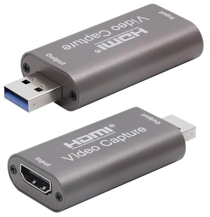 Video Capture Card 4K/1080p HDMI to USB 3.0 Full HD Audio Video Capture Device 1080p/4K Record Grabber for Capture 1080p 60fps Content LiveBroadcasting Conference Online Teaching Games Xbox PS5 Switch