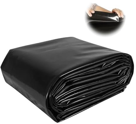 CHAOJIMALI Teichfolie schwarz HDPE Teichmembran für Garten 9x8.0m 11x11.0m Vorgeformte Poolfolie Einfaches Schneiden 0.2mm Dicke Teichhäute Liner für Wasserfall Bachläufe 12x12.0m(Größe:15x6.0m)