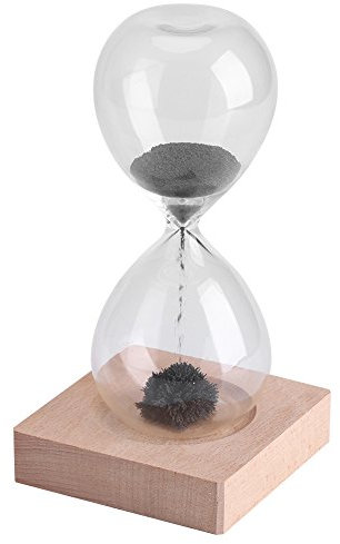 WIPPWER Sablier, sablier, Horloge de Sable en Verre, sablier sablier, sablier magnétique Jouet sablier décoration de Bureau à Domicile avec Socle en Bois