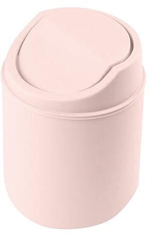 Generico Mini Cestino da Tavolo,Design Flip-top Mini Desktop Pattumiera, Pattumiera da Bagno con Coperchio Ribaltabile,Soggiorno Articoli Vari Per Conservare Cestino (01-Rosa, Taglia Unica)