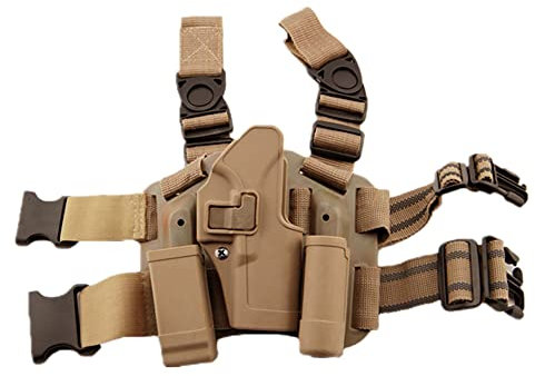 ANSNOW Verstellbare Taktische Airsoft-Pistole Drop Leg Holster Tasche Oberschenkel Rechtes Beinholster Mit Magazintasche Für Glock 17 19 22 23 31 32/de/Einheitsgröße