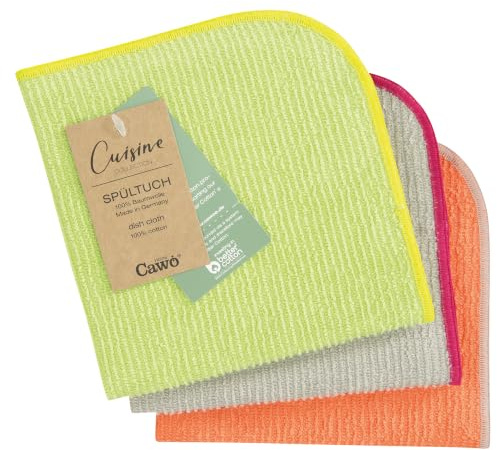 Cawö Spültücher Trio 550 3er Set Pistazie/Mandarine - 43