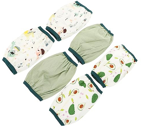 COSMEVIVI Mangas Protectoras Impermeables para Niños 3 Pares Algodón Puro Diseño Dibujos Animados Mangas Brazo Ajustables para Juego Exterior y Protección contra Suciedad