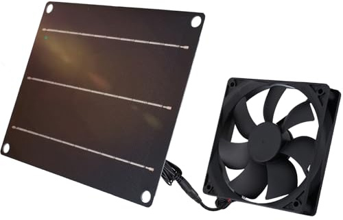 DEWIN Solar Ventilator, 6W 6V Solarpanel Lüfter Set Solarbetriebenes Lüfter-Set für Gewächshaus Hühnerställe Zwinger