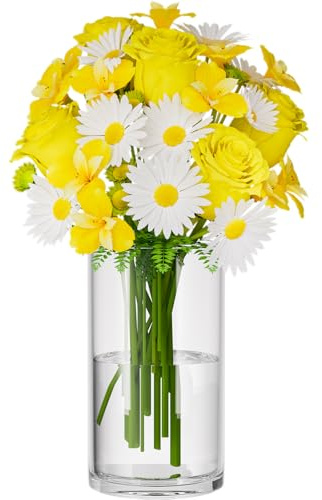 HYCKee 30 cm Glasvase, Moderne zylindrische Vase, Vase aus klarem Glas, Blumenkübel für Orchideen, Rosen, Tulpen, Pampasgras, Kornblumen, Kerzen und mehr