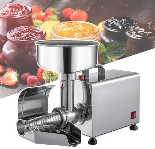 HCAUYNN BeerenmüHle, TrichterföRmiges Filterdesign, Elektrische TomatensoßEnmaschine FüR Tomaten-, Erdbeer- Und BlaubeersoßE,110V