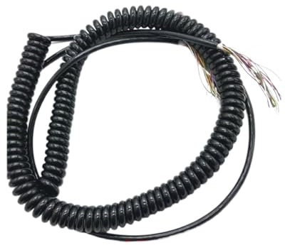 Cavo a Spirale 5 Metri di Lunghezza rettilinea 21 Nuclei Molla Cavo Elettrico Volantino Cavo a Spirale for generatore Manuale Portatile Bobina Retrattile