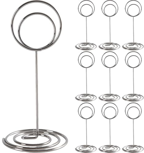 Ezranova 10 Pcs Table Number Holders,Place Card Holders,Table Number Stands,Wire Photo Holders,3.35 Inch Metal Stands for Tables, Dining Room, Restaurant, Wedding Reception Party