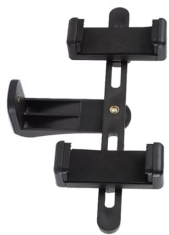 Qsvbeeqj Abrazadera para teléfono y tableta con doble ranura de rotación de 360 grados para múltiples trabajos de pantalla y fines educativos Soporte de dispositivo doble