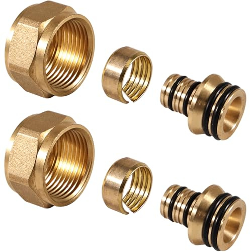 Joycabin 2 Stück Klemmverschraubung für 20 x 2mm Heizrohr 3/4 Eurokonus klemmringverschraubung für Verbundrohr Mehrschichtverbundrohr Fußbodenheizung Heizung Fitting