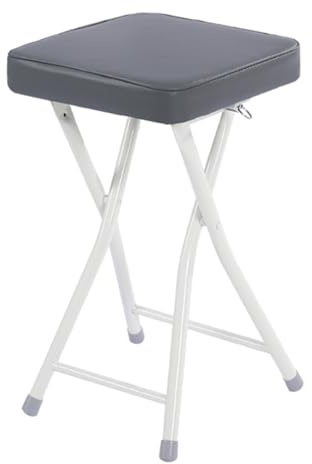 Sgabello da bar pieghevole quadrato da 48 cm, in poliuretano, imbottito, alto, senza schienale, altezza del bancone, sgabello per la colazione, per bar, ufficio, dormitorio