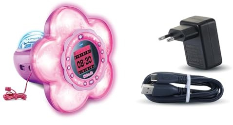 Vtech Kidimagic Galaxy Light – Magisches Stimmungslicht und Wecker für Zauberhafte Momente – Für Kinder von 6-12 Jahren USB-C Netzadapter