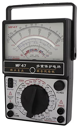 Jeffergarden Analog Voltmeter Analog Multimeter Reader Voltage Current Meter, MF47 Multimeter Internal Magnetic Pointer Type AC/DC Voltage Current Tester