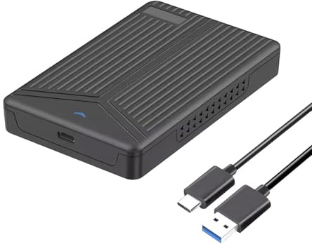 Ubric Carcasa para disco duro SATA de 2,5 pulgadas y 15 mm con USB 3.1 - Compatible con discos duros SSD/HDD de hasta 8 TB