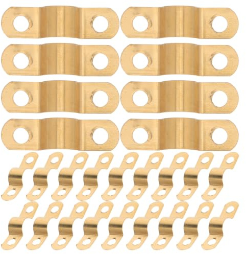 POPETPOP Copper Pipe Clip U Bracket 70Pcs 6-8Mm Double Hole Flat Strap Clamp for HVAC Coil and Freezer Repair Applications | Solid anti-rust material, secure twin hole fixing, prevents tube shifting, ideal for hvac and plumbing, screws not included