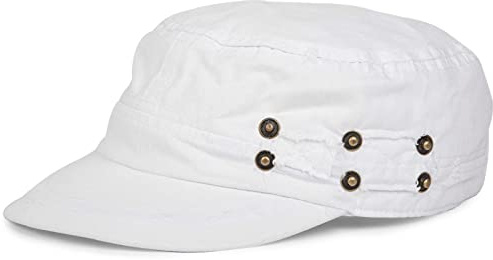 styleBREAKER Militärkeps med tvättad och sliten begagnad look, vintage, sprickor och hål, justerbar, unisex, 04023011, Vit, En Storlek