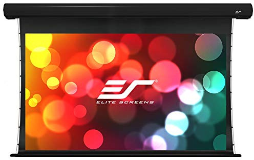 Elite Screens SKT135UHW-E6 Saker Tab Tension Beamer Heimkino Leinwand mit Motor (Format 16:9, 299 x 168 cm, Bilddiagonale: 343 cm (135 Zoll), Tuch, 4K/HD/3D Ready)