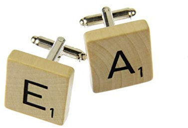 Initialen Miniblings Wunschbuchstabe Initialen Schreibmaschine Manschettenknöpfe - Handmade I Manschettenknopf Cufflinks Hemdknöpfe I + Holzbox - Upcycling schwarz Buchstabe A + ?, 2. Buchstabe:W