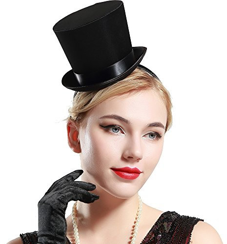 BABEYOND Damen Mini Top Hut Haarreif Kostüm Party Hut Flapper Zubehör Karneval Zylinder