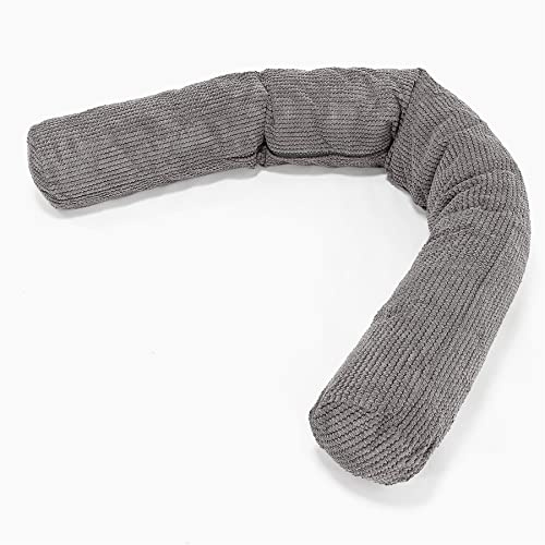 Lounge Pug, Seitenschläferkissen C150-L, CloudSac Latexflocken-Mischung, Pom-Pom Anthrazit