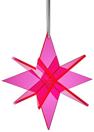 Cazador-del-sol ® - das Original | Estrella | 3D | schwebender Sonnenfänger-Stern rot | Breite 20 cm | Höhe 20 cm