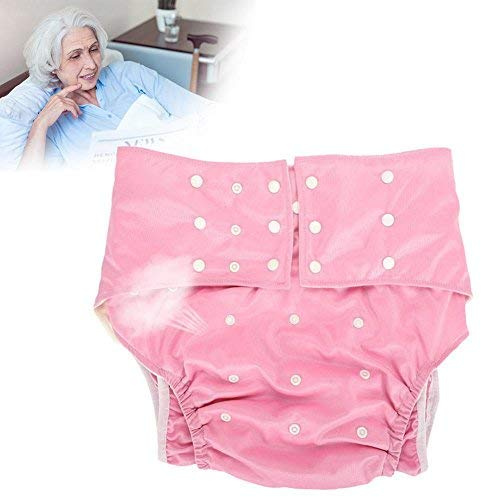 Erwachsene Stoffwindel, Wiederverwendbare Adult Windel, Waschbar Erwachsene Tasche Windelabdeckung Eng Anliegende Einstellbare Windel Tuch Für Inkontinenz Pflege Schützende Unterwäsche(Rosa)