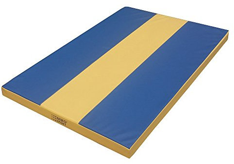 NiroSport Turnmatte 100 x 100 x 8 cm «Stripe» Weichbodenmatte Matte Gymnastikmatte Fitnessmatte Sportmatte Trainingsmatte Bodenmatte Schutzmatte Übungsmatte wasserdicht