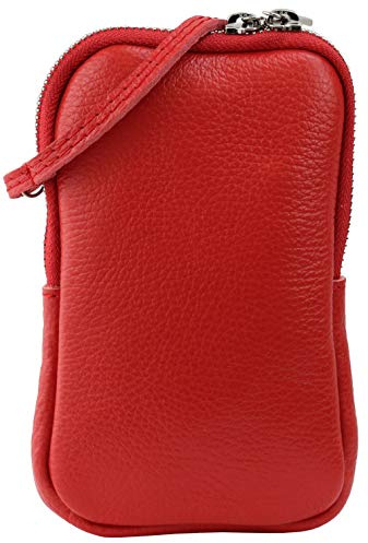 SH Leder Damen Echtleder Handytasche Umhängetasche Geldbörse Multifunktion Beutel Mini Bote Abnehmbar Verstellbar Schultergurt Handy bis 6,8 Zoll 11x18cm Jana G269