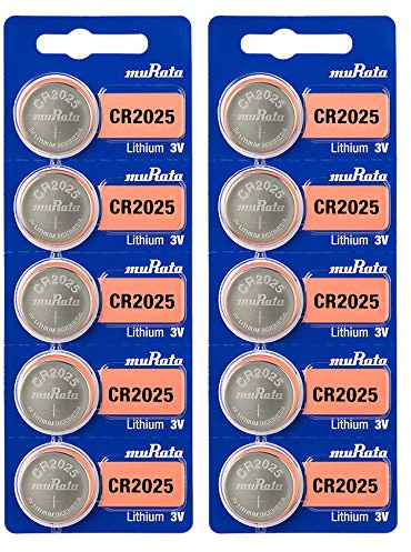Murata CR2025 Batterie DL2025 ECR2025 3V Lithium Knopfzelle (10 Batterien)