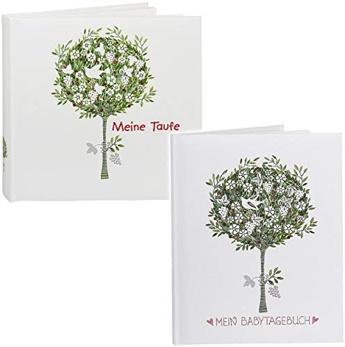 2 TLG. Set: Taufalbum/Fotoalbum/Erinnerungsalbum Meine Taufe + Mein Babytagebuch zum Eintragen Album - Buch - zum selbst gestalten - Gebunden - blanko..