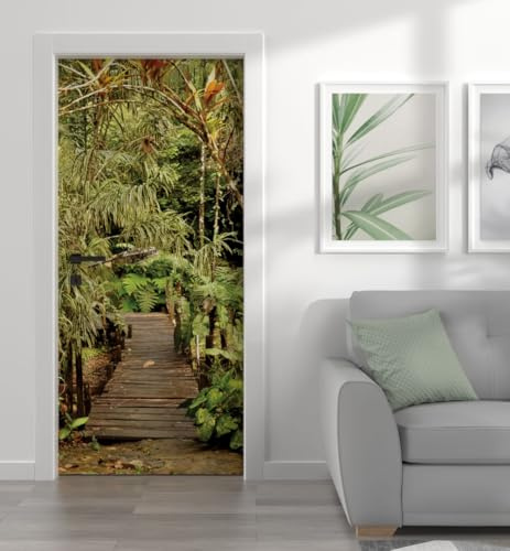 MyMaxxi Türtapete selbstklebend - Einteilige Türfolie 90x200 cm - Motiv: Dschungel Türklebefolie zum verschönern & bekleben der Tür - Türaufkleber aus Klebefolie