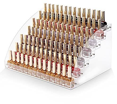 7 Etagen Acryl Nagellack Ständer, Transparenter Organizer Regal, Lippenstift Aufbewahrung Display, Kosmetik Halter für Nagellack