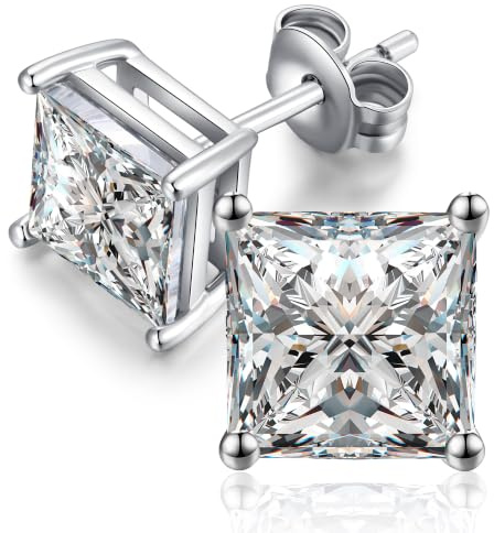 Ohrringe Silber 925 Herren Diamant Ohrringe Herren Ohrstecker Silber Diamant Ohrstecker CZ Ohrringe für Damen Sterling Silber Ohrstecker Zirkonia Herren Ohrringe Silber Ohrringe Damen Ohrstecker 4mm