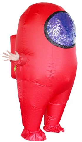 MXoSUM Impostor, Costume gonfiabile per adulti, divertente tuta spaziale per Halloween, costume astronauta per adulti fan del gioco