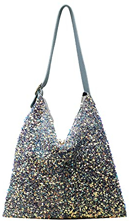 MEGAUK Damen Pailletten Henkeltasche Elegante Handtasche Glitzer Schulter Tote Glänzende Abendtasche Shopper für Einkaufen Party Arbeit