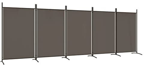 vidaXL Paravent 5-TLG. Raumtrenner Raumteiler Trennwand Umkleide Sichtschutz Spanische Wand Wohnzimmer Schlafzimmer Anthrazit 433x180cm Stoff
